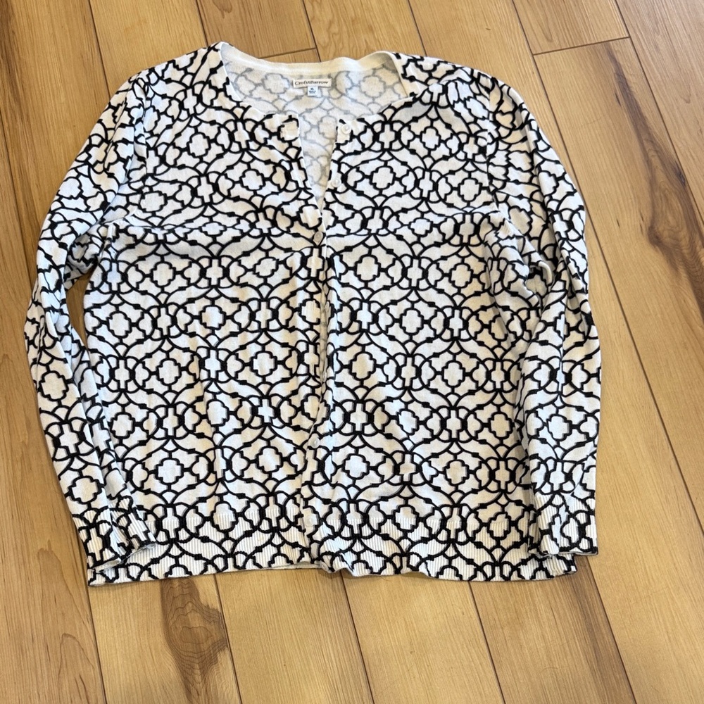Croft & Barrow Button Down Geometric Cardigan